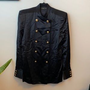 Balmain x H&M silk double breasted shirt/blazer